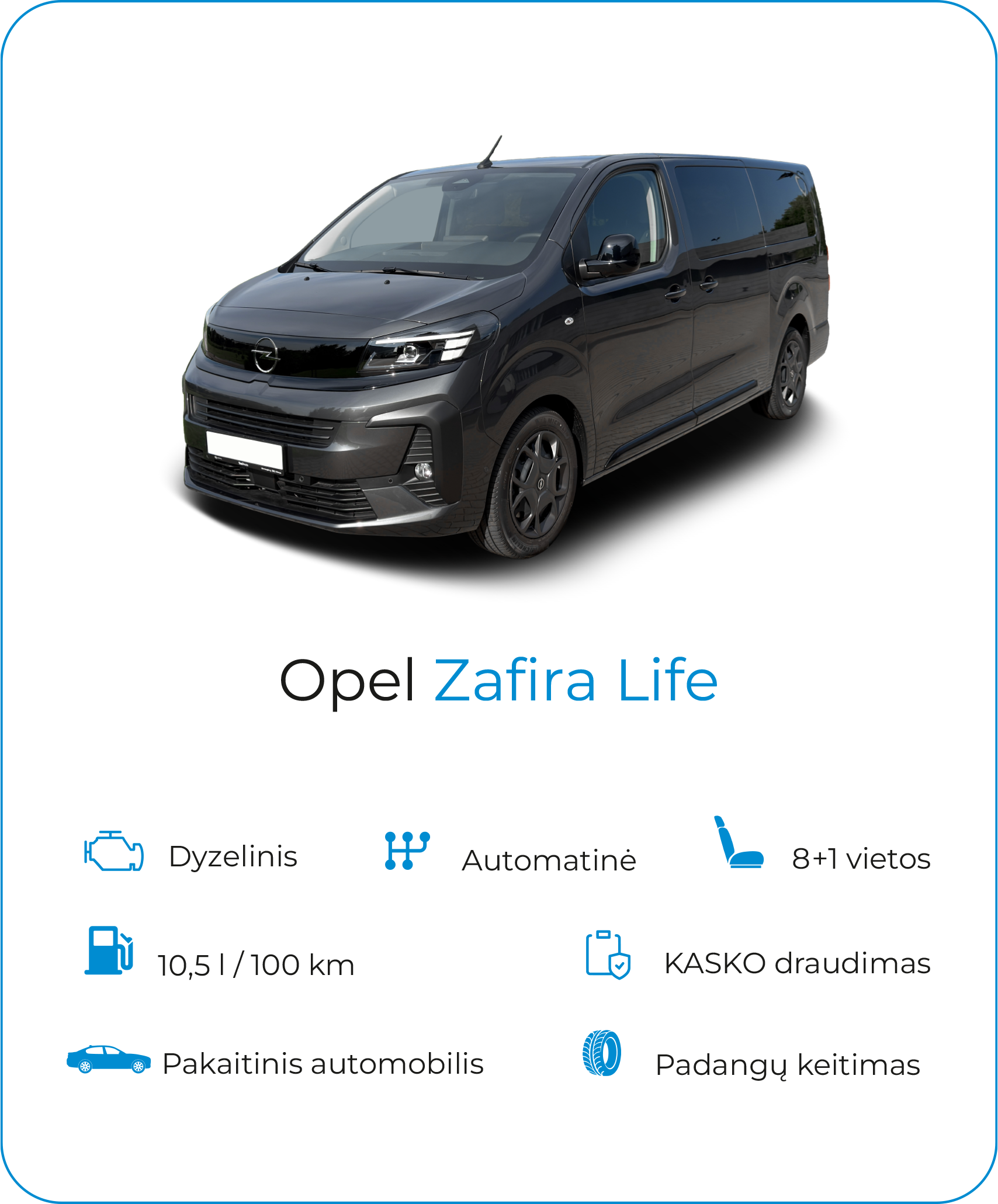 Ilgalaikė Opel Zafira Life nuoma
