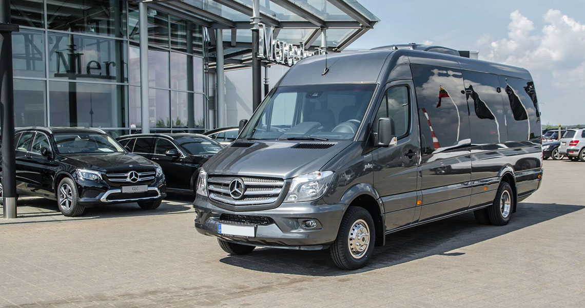 Luxury Mercedes-Benz Sprinter minibus for rent